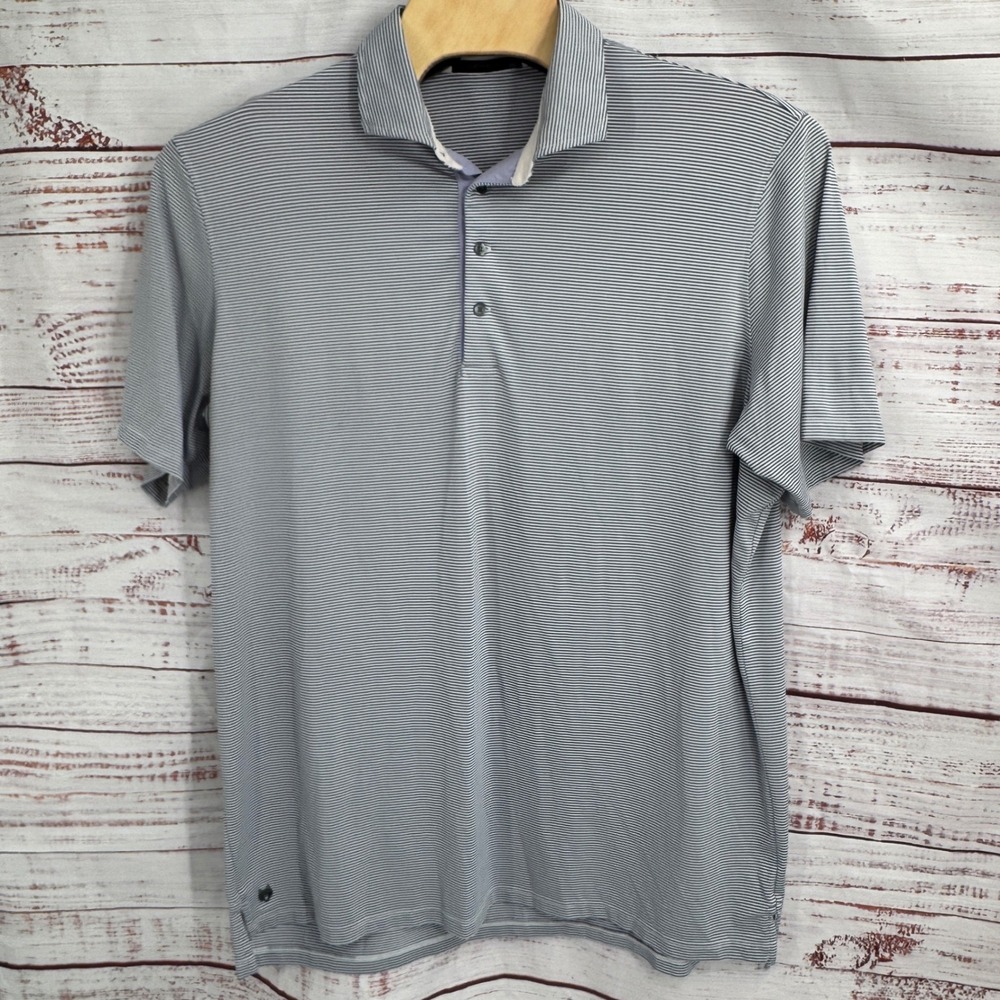 Greyson Golf Polo Shirt Mens‎ 2XL Gray Striped Short Sleeve Performance Casual